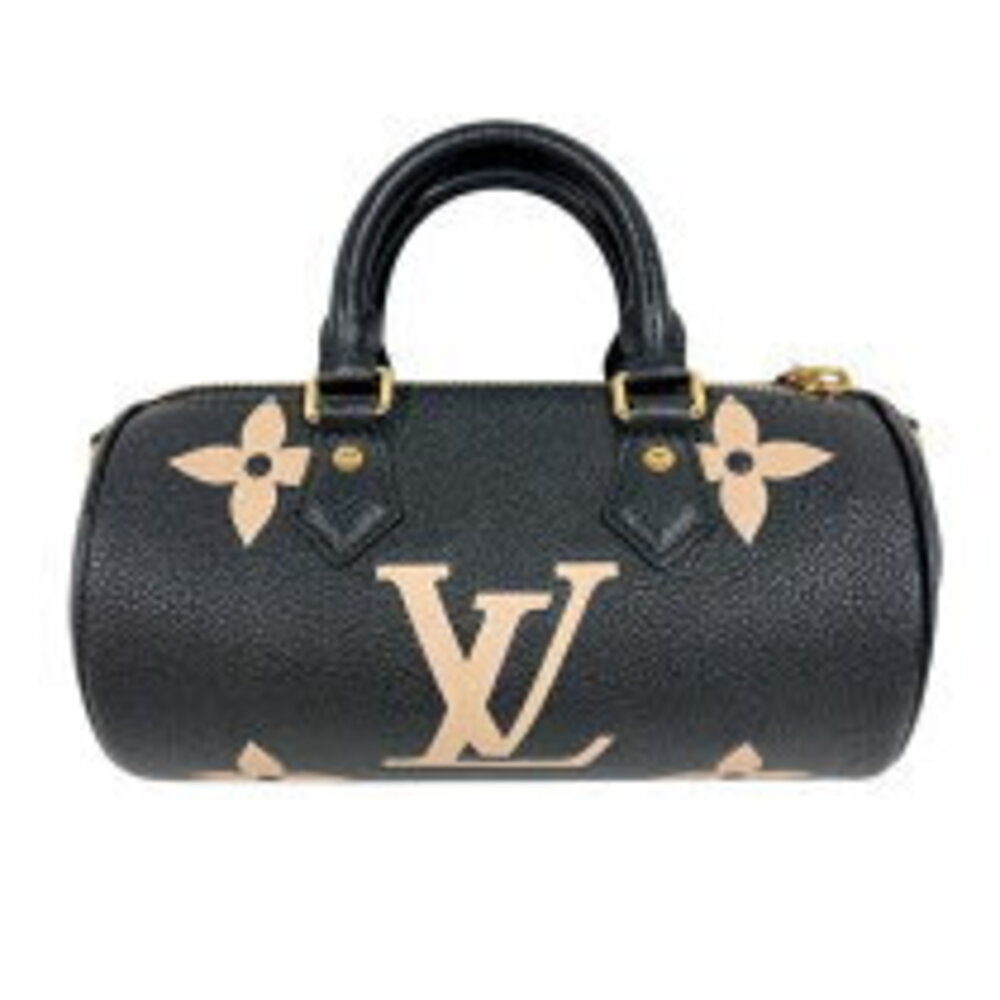 Louis Vuitton White Two Black Monogram Papillon Handbag Tone Empreinte